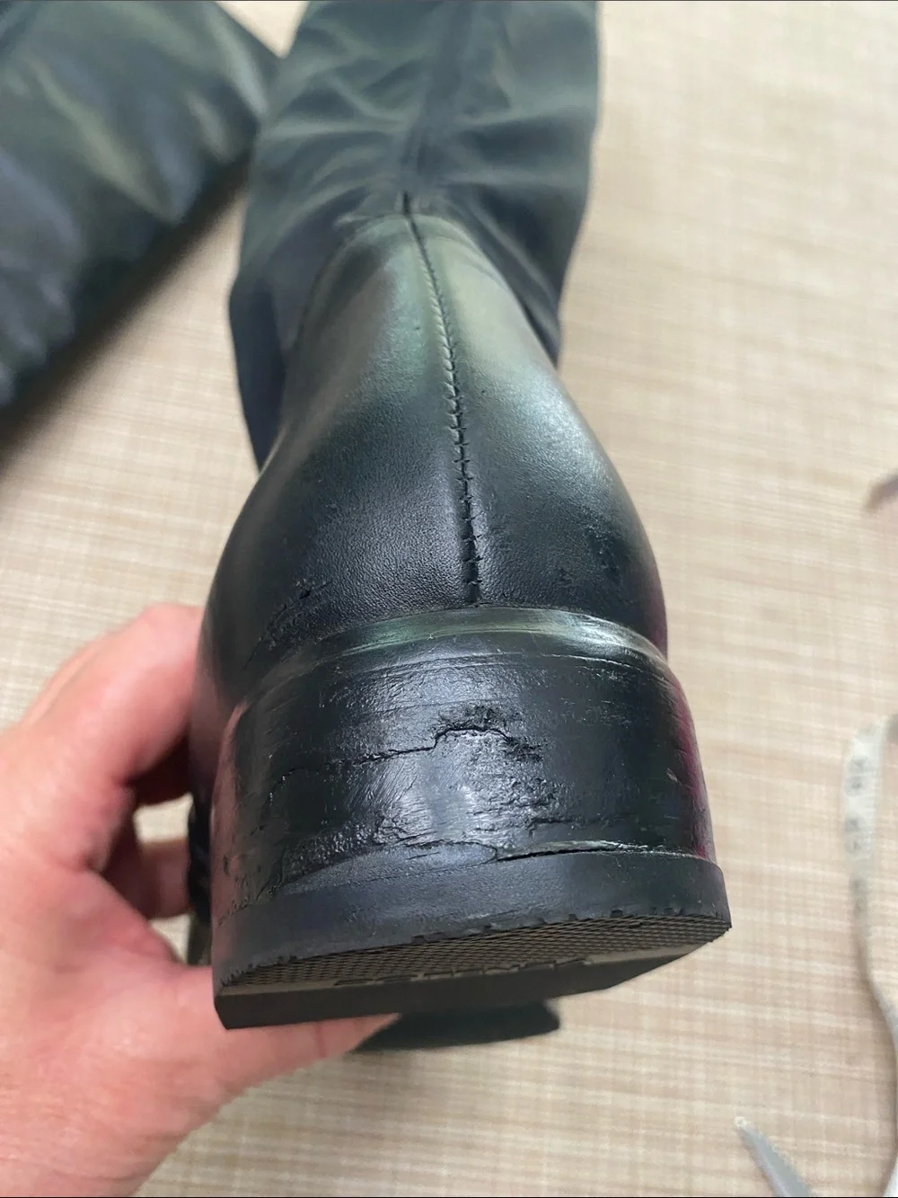Corso Como Black Leather and Stretch Panel Knee Boots